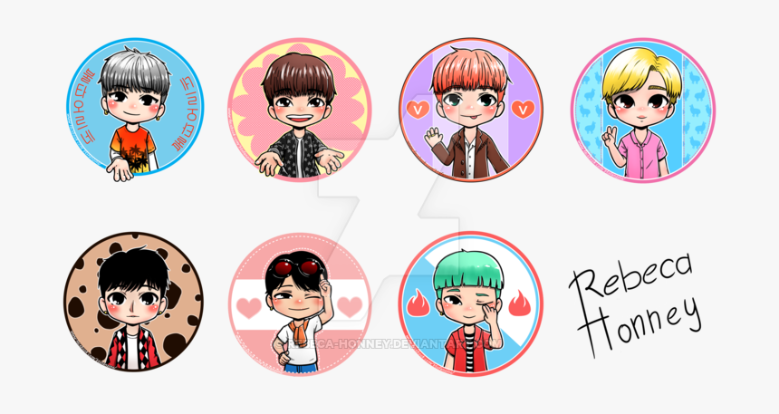 Clip Art Bts Desktop Wallpaper - Bts Members Drawings Cartoon, HD Png Download, Free Download