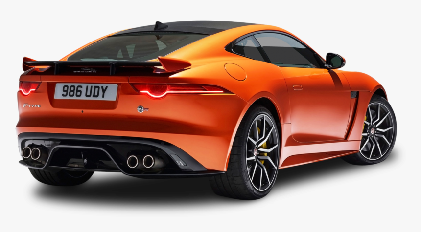 Orange Jaguar F Type Svr Coupe Back View Car Png Image - Jaguar F Type 200, Transparent Png, Free Download