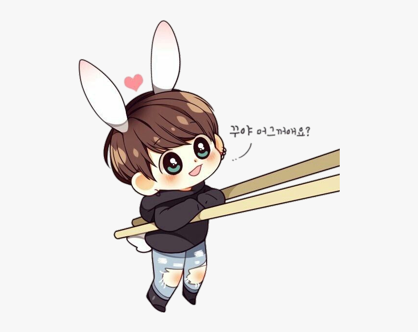 Bts Jungkook Chibi Bunny Cute Sticker Vyiiu Png Jungkook Bts Drawing Chibi Jungkook Transparent Png Kindpng