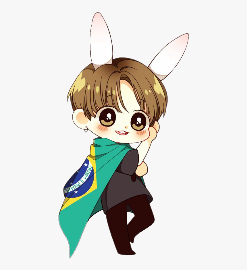 Jungkook Con La Bandera De Mexico Chibi, HD Png Download, Free Download