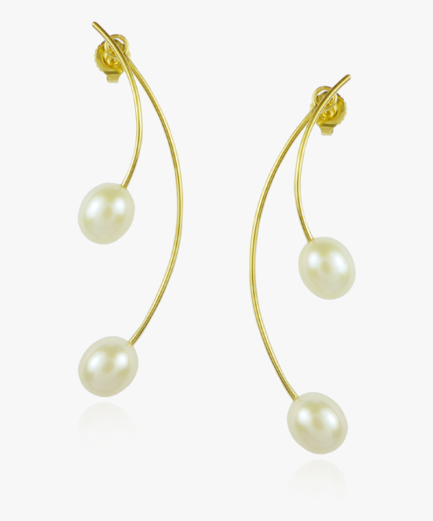 White Pearl Curved Jacket Earrings Clipart , Png Download - Earrings, Transparent Png, Free Download