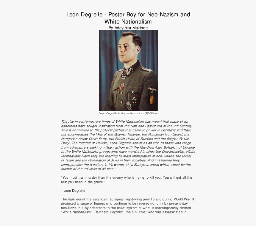 Leon Degrelle, HD Png Download, Free Download