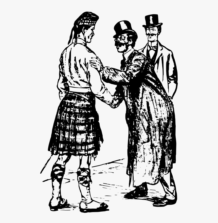 Meeting A Man In A Kilt - Man In Kilt Black And White Clipart, HD Png Download, Free Download