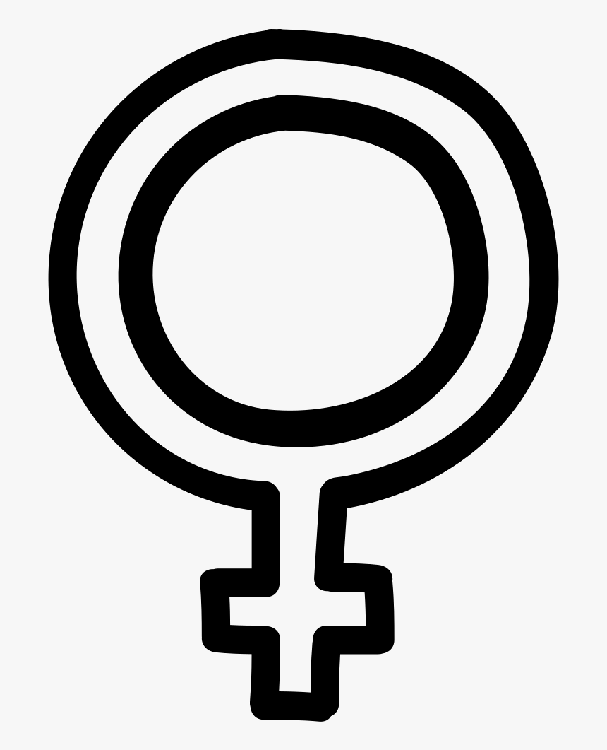 Female Hand Drawn Symbol Outline - Simbolo Femenino Png, Transparent Png, Free Download