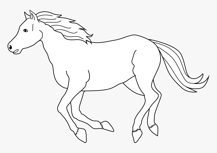 Black Running Horse Clipart - White Horse Running Clipart, HD Png Download, Free Download