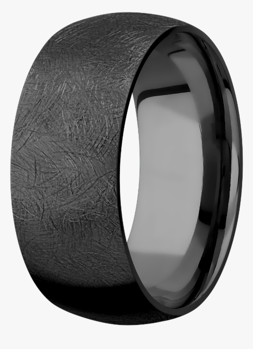 Men"s Customizable Black Zirconium Domed Textured Ring - Bangle, HD Png Download, Free Download