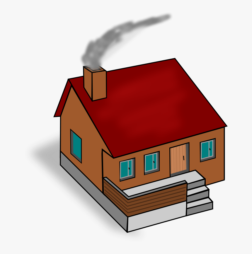 Free Vector House - Clip Art Roof With Chimney, HD Png Download, Free Download