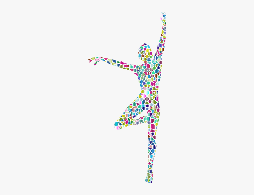 Polyprismatic Tiled Dancing Woman Silhouette, HD Png Download, Free Download