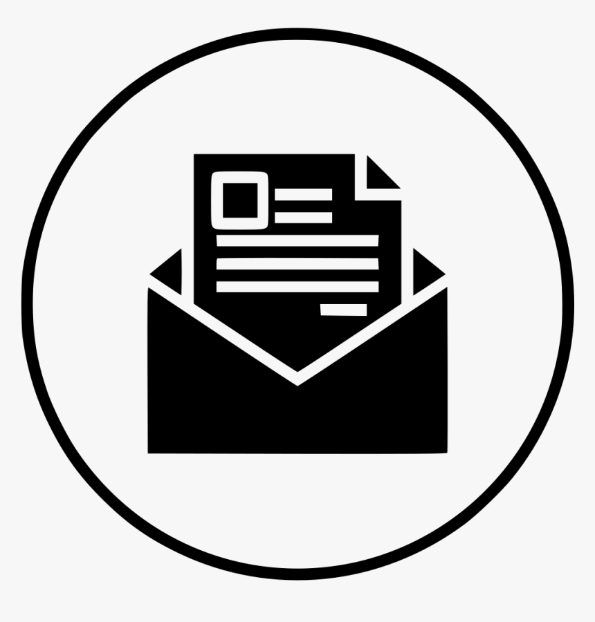 Email Marketing Letter Envelope Newsletter Seo Campaigns - Open Mail Icon Png Black, Transparent Png, Free Download