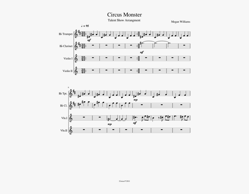 Circus Clarinet Sheet Music, HD Png Download, Free Download