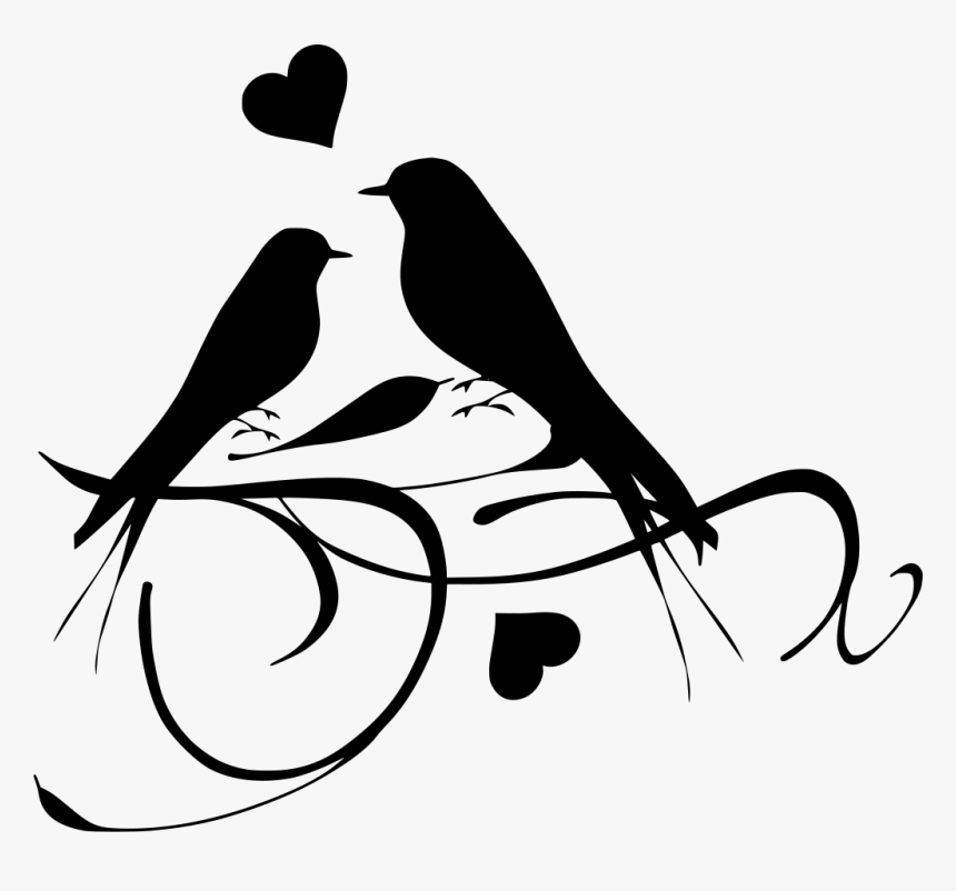 Love Birds Black And White, HD Png Download, Free Download