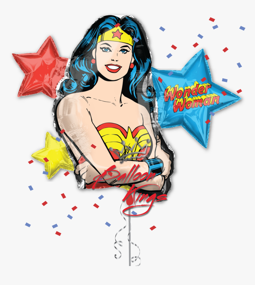 Transparent Wonder Woman Cartoon Png - Wonder Woman Birthday Decoration, Png Download, Free Download