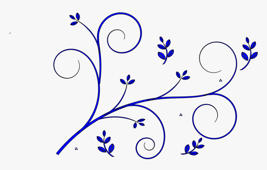 Blue Floral Designs, HD Png Download, Free Download