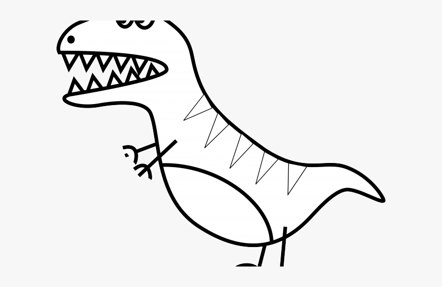 Tyrannosaurus Rex Clipart Simple Cartoon - T Rex Cartoon Drawing Easy, HD Png Download, Free Download