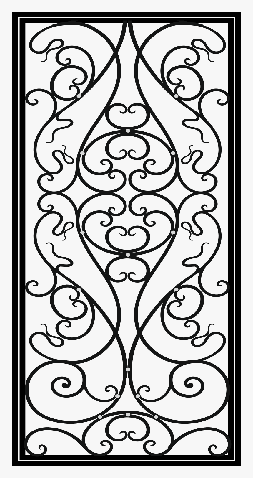 Fence Drawing Flower - Png Wrought Iron Frame, Transparent Png, Free Download