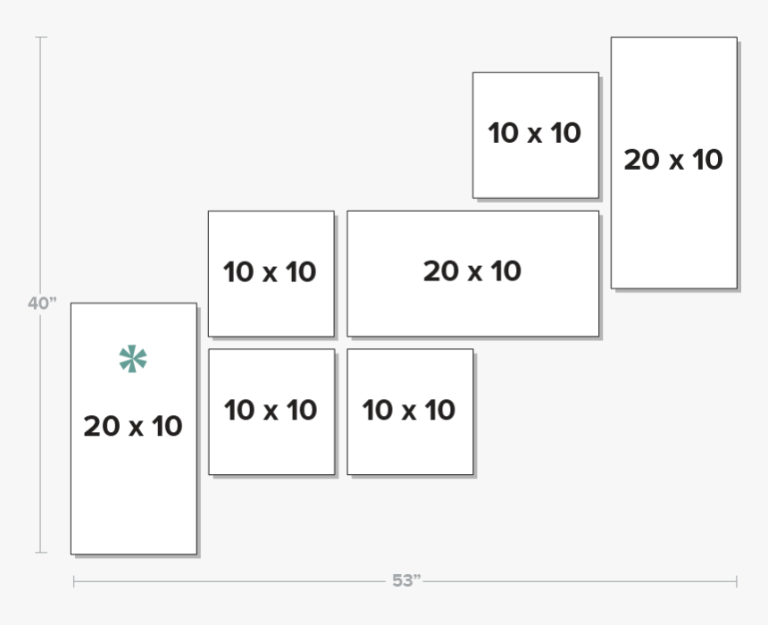 Stairway Gallery Wall Layout, HD Png Download, Free Download