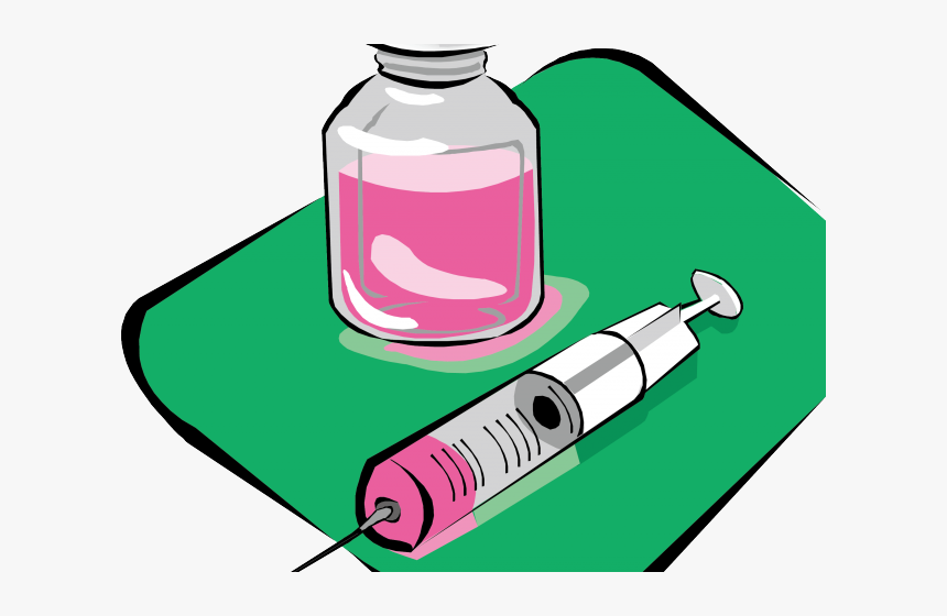 Syringe And Needle Cartoon, HD Png Download, Free Download