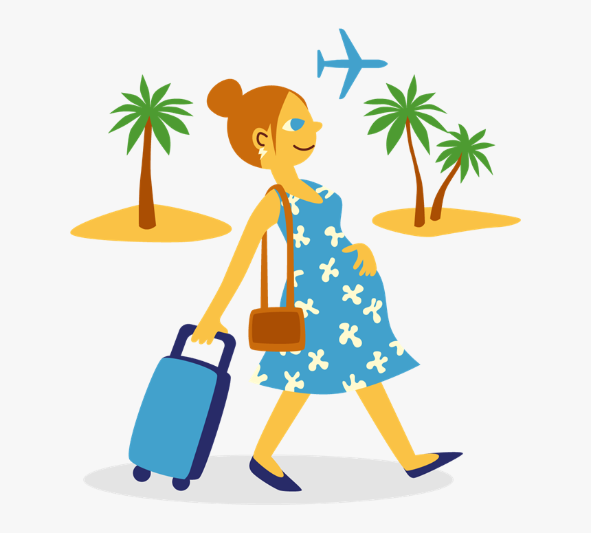 Pregnancy Travel Illustration Helsinki Png Download - Pregnant Woman Travel Clipart, Transparent Png, Free Download