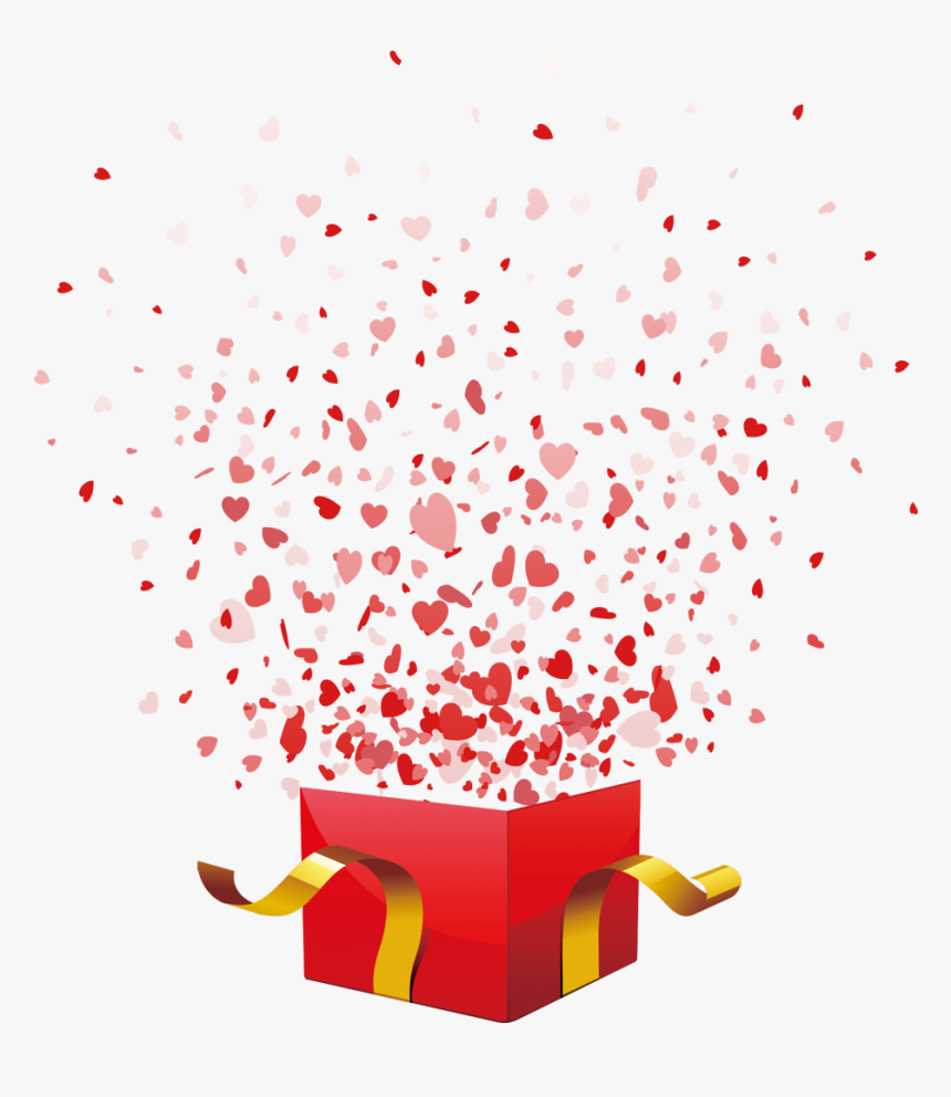 Clip Art Valentines Day Heart Clip - Christmas Box Kiss Png, Transparent Png, Free Download