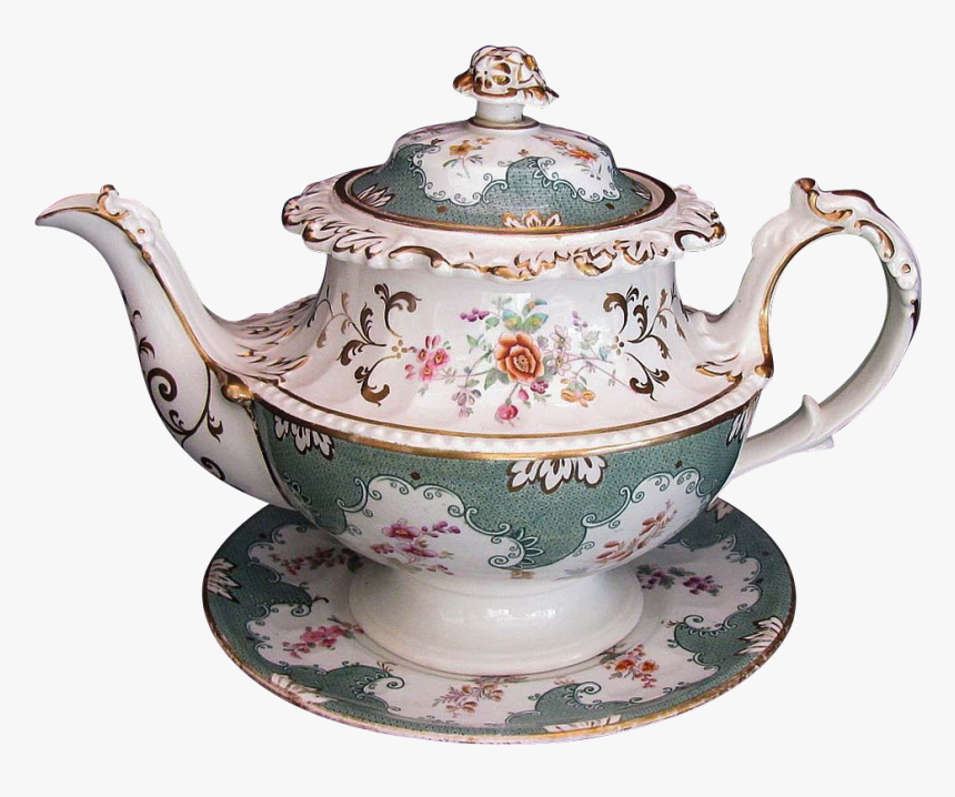 Transparent Vintage Tea Cup Png - Antique English Porcelain Teapot, Png Download, Free Download