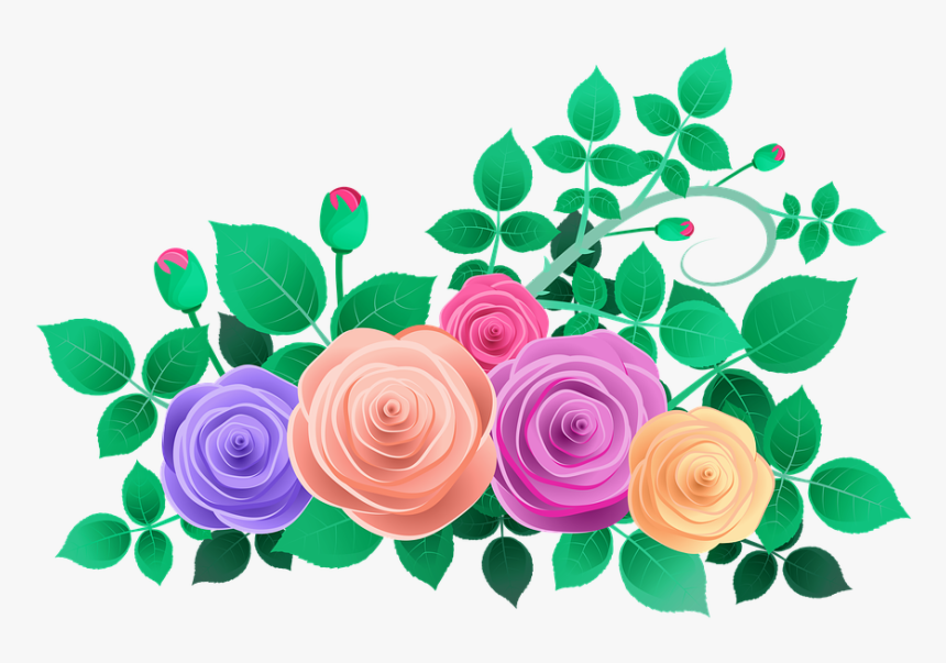 Roses, Flowers, Nature, Spring, Romantic, Floral - Rosas Y Flores Primaveral Png, Transparent Png, Free Download