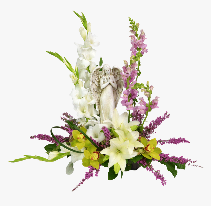 Arreglos Florales Con Gladiolos , Png Download - Unique Funeral Arrangements With Angel, Transparent Png, Free Download