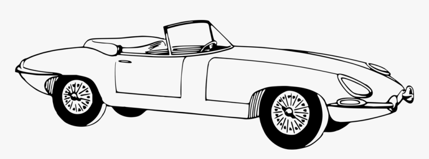 Convertible Car Clipart Black And White, HD Png Download, Free Download