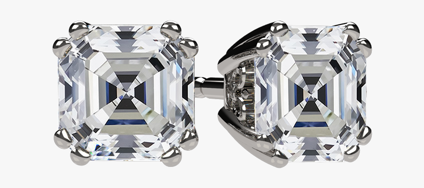 Nana Jewels Sterling Silver Asscher Cut Swarovski Zirconia - 6 Ctw Asscher Cut Diamond Earrings, HD Png Download, Free Download