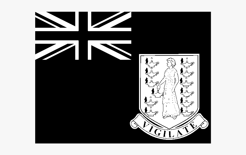 Flag Of Us Virgin Islands Logo Black And White - United Kingdom Flag, HD Png Download, Free Download