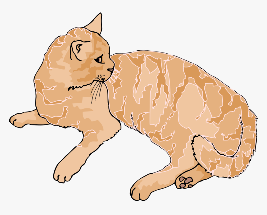 Kitten Whiskers Domestic Short-haired Cat Wildcat Tabby - Cat Laying Down Clipart, HD Png Download, Free Download