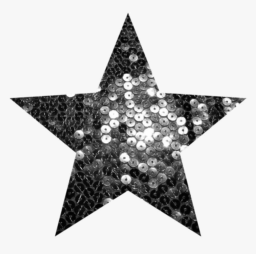 #star #silver #sequins #glittersticker - Gold Star Transparent Background, HD Png Download, Free Download