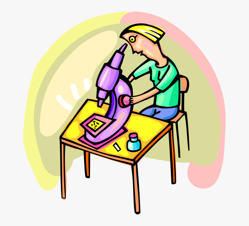 Vector Illustration Of Student Scientist Looking Through - Quaternary Economic Activity, HD Png Download, Free Download