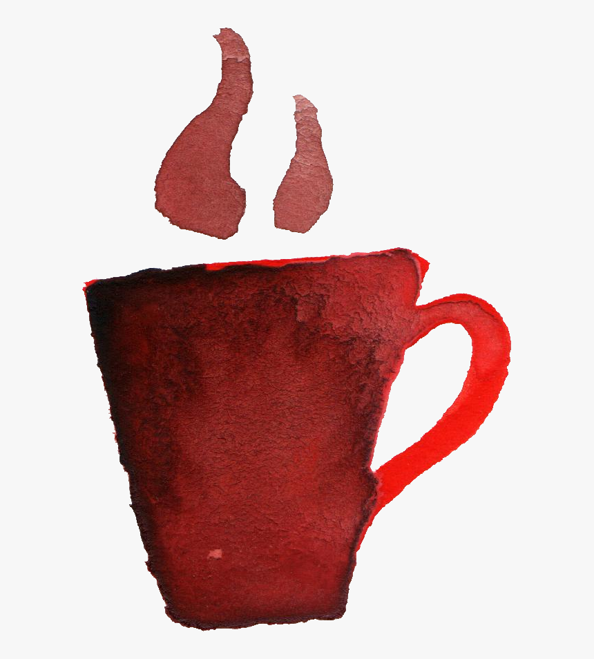 Red Watercolor Coffee Png Clipart , Png Download - Coffee Cup, Transparent Png, Free Download