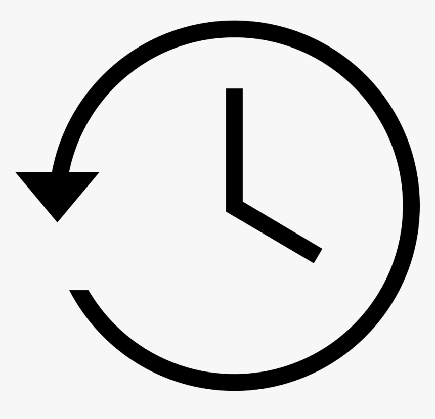 Clock Symbol With Counterclockwise Back Circular Rotating - Icon Clock Back Svg, HD Png Download, Free Download