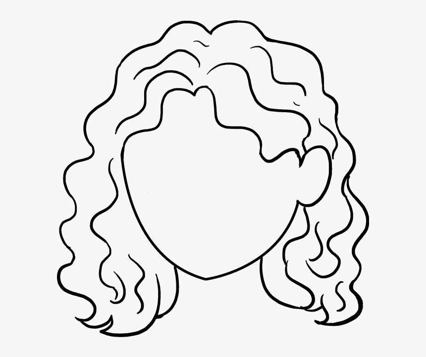 How To Draw Curly Clipart , Png Download - Curly Hair Drawing Easy, Transparent Png, Free Download