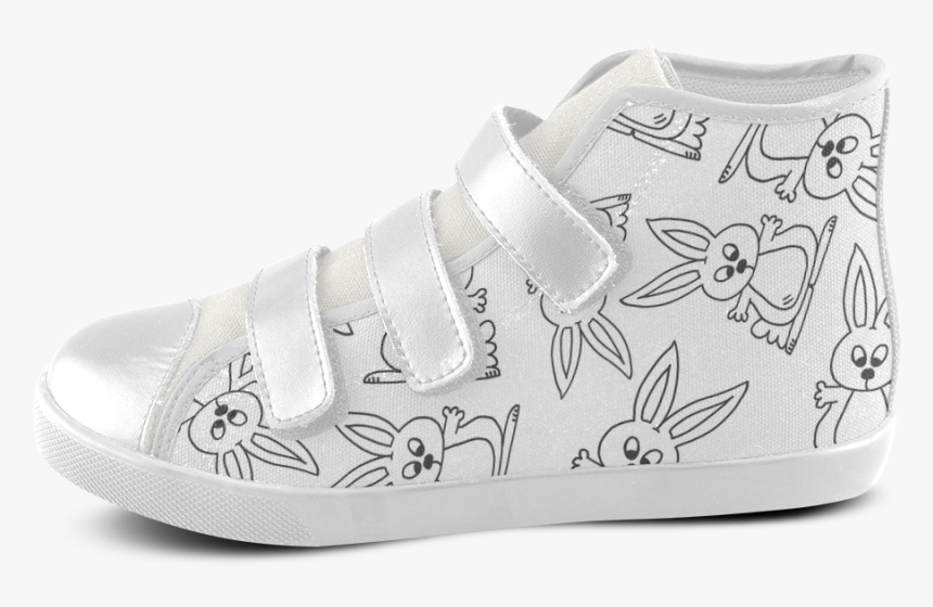 Bunny Pattern Velcro High Top Canvas Kid"s Shoes - Skate Shoe, HD Png Download, Free Download