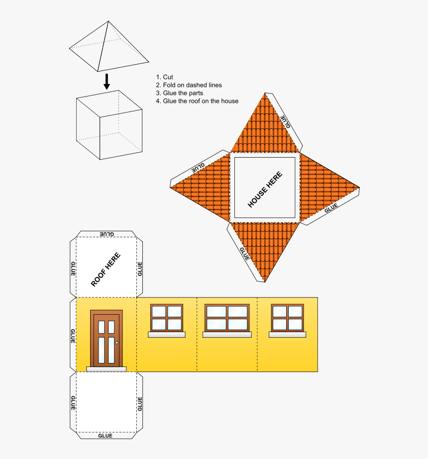 Halloween Haunted House Clipart, Vector Clip Art Online, - Paper Model Templates Halloween, HD Png Download, Free Download