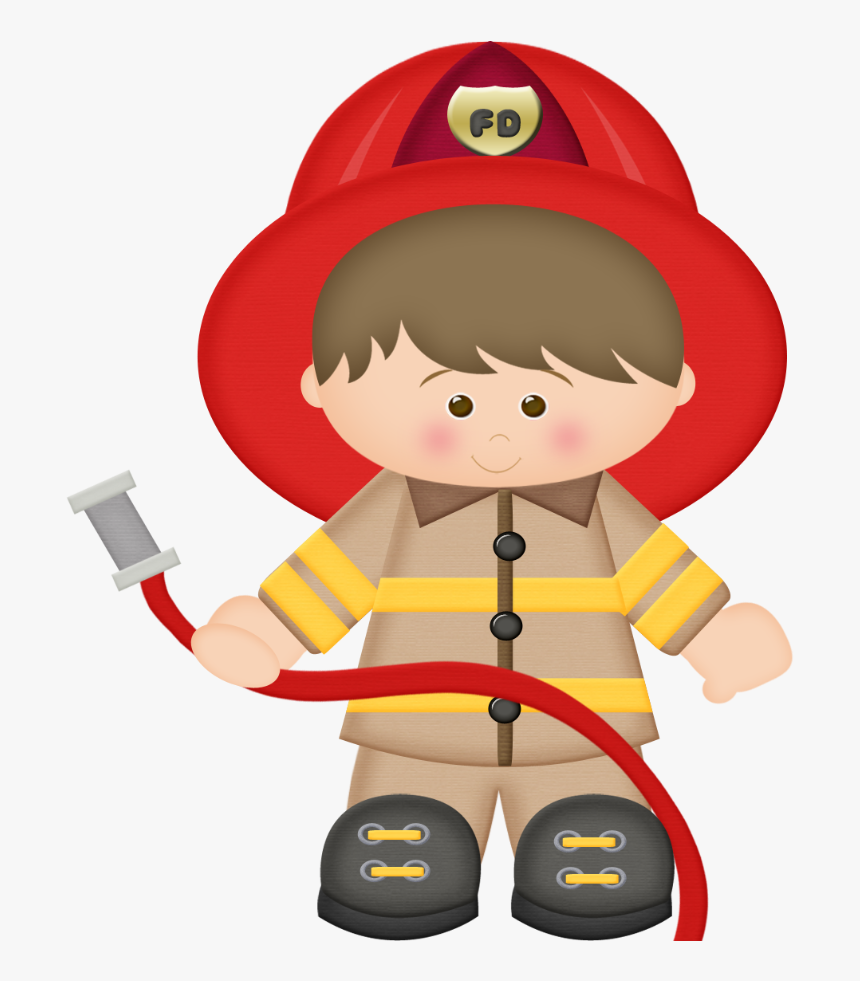 Firefighter Clipart Little - Cute Fireman Clip Art, HD Png Download, Free Download