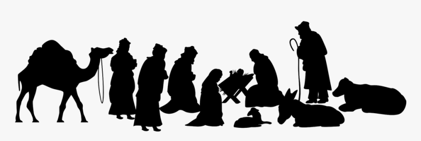 Silhouette Christmas Nativity Vector, HD Png Download, Free Download