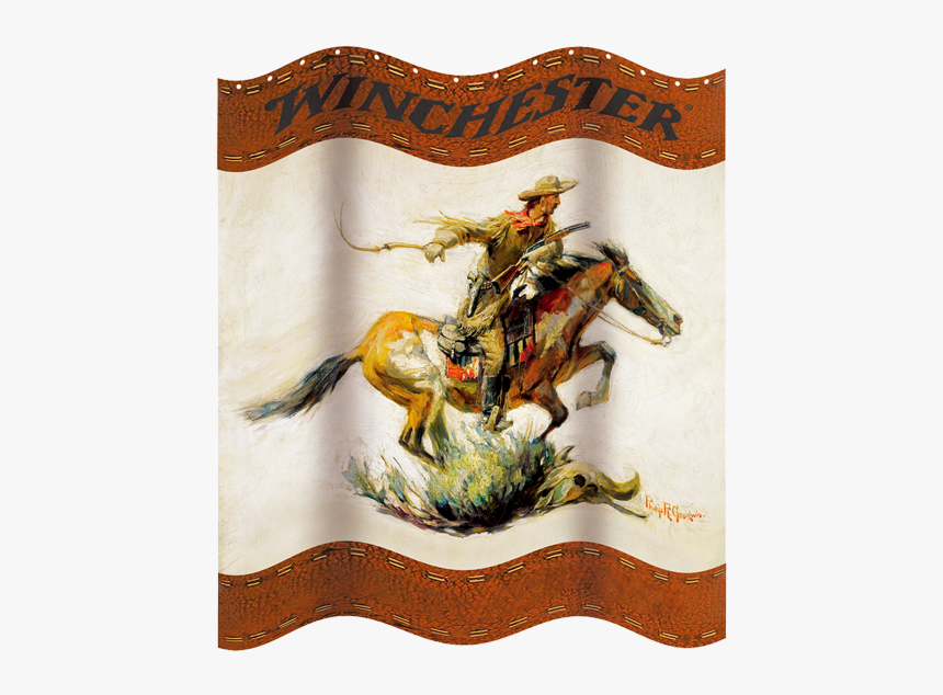 Winchester Horse And Rider Shower Curtain - Winchester Shower Curtain, HD Png Download, Free Download
