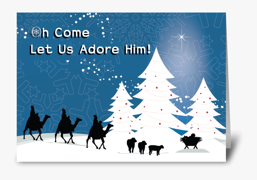 Christmas Manger Scene, Wise Men Star Greeting Card - Manger Christmas, HD Png Download, Free Download