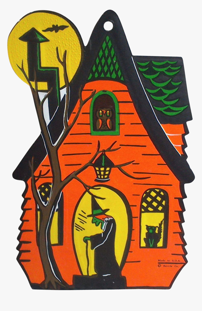 Vintage ~ Beistle ~ Haunted House ~ Die Cut Halloween - Printable Vintage Halloween Decorations, HD Png Download, Free Download