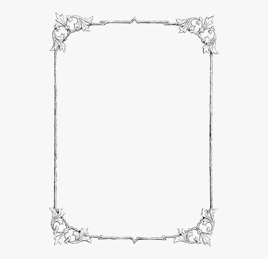 Picture Frame,rectangle,borders And Frames - Border In Line Drawing, HD Png Download, Free Download