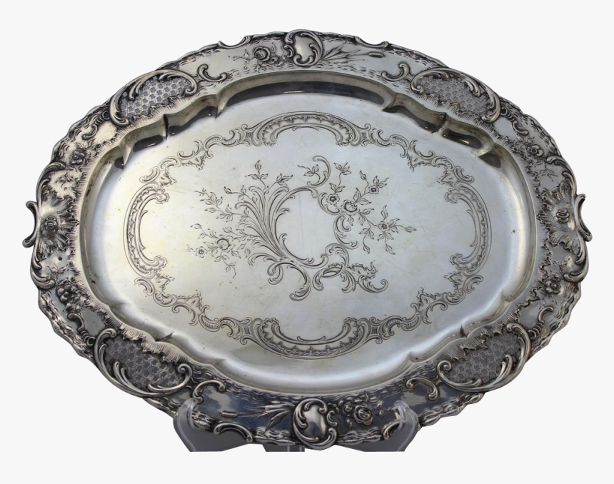 Silver Serving Tray - Platter, HD Png Download, Free Download