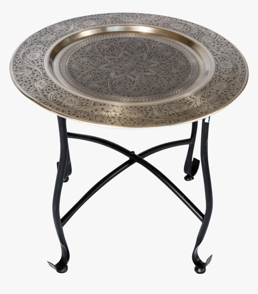 Silver Tray Top Side Table , Png Download - Moroccan Table India, Transparent Png, Free Download