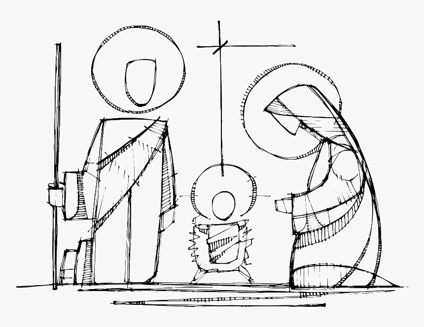 Drawing Of Joseph And Mary, HD Png Download, Free Download