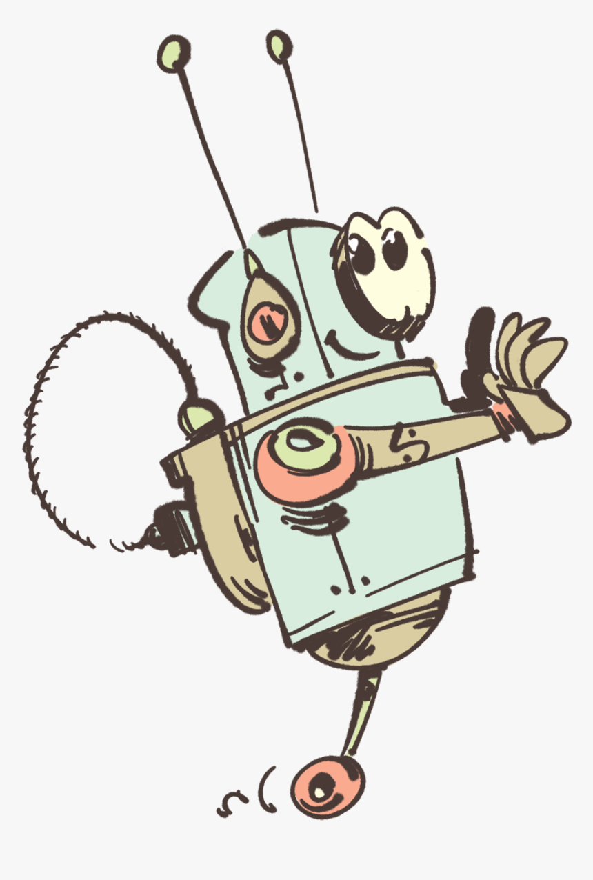 Cute Robot On Mono Wheel - Cartoon, HD Png Download, Free Download
