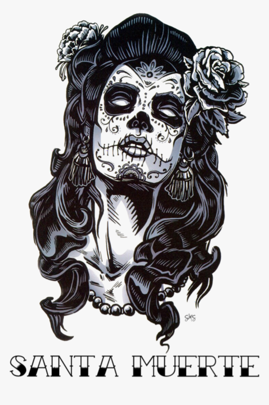 Graphic-image - Santa Muerte Tattoo Png, Transparent Png, Free Download