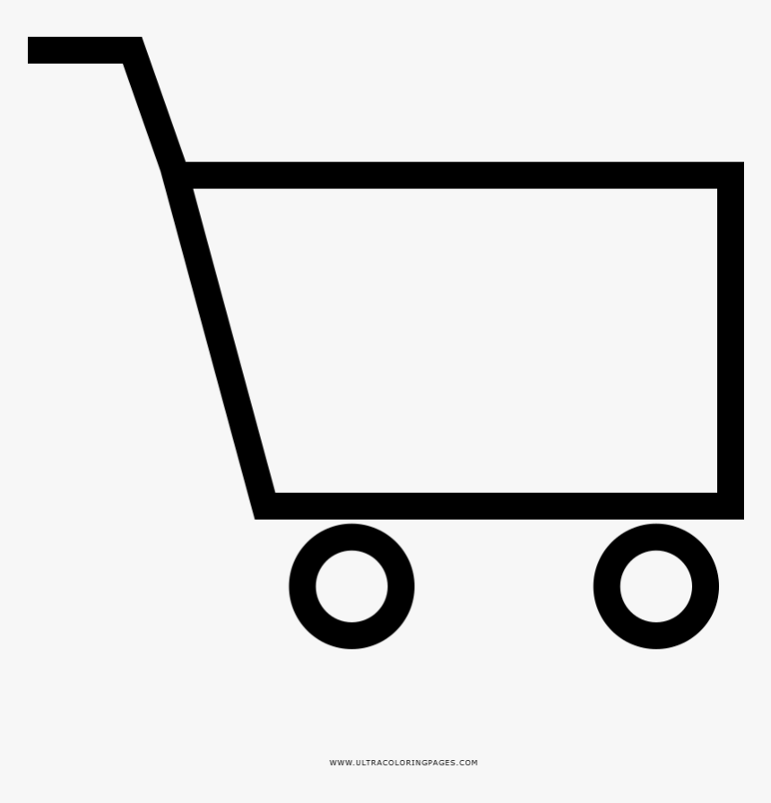Shopping Cart Coloring Page - Line Art, HD Png Download, Free Download