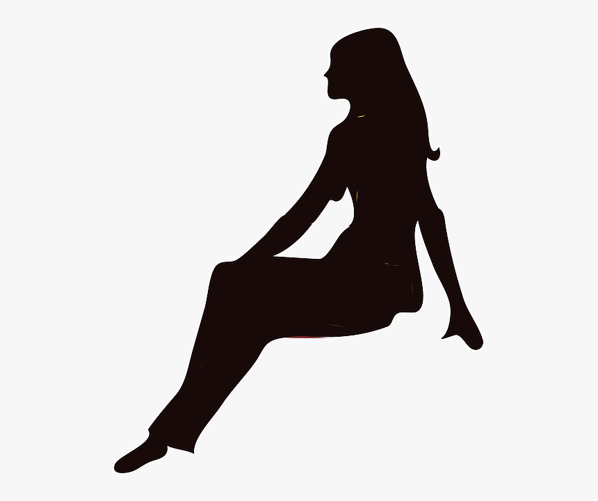 Woman Silhouette Clip Art - Sitting Human Silhouette Png, Transparent Png, Free Download